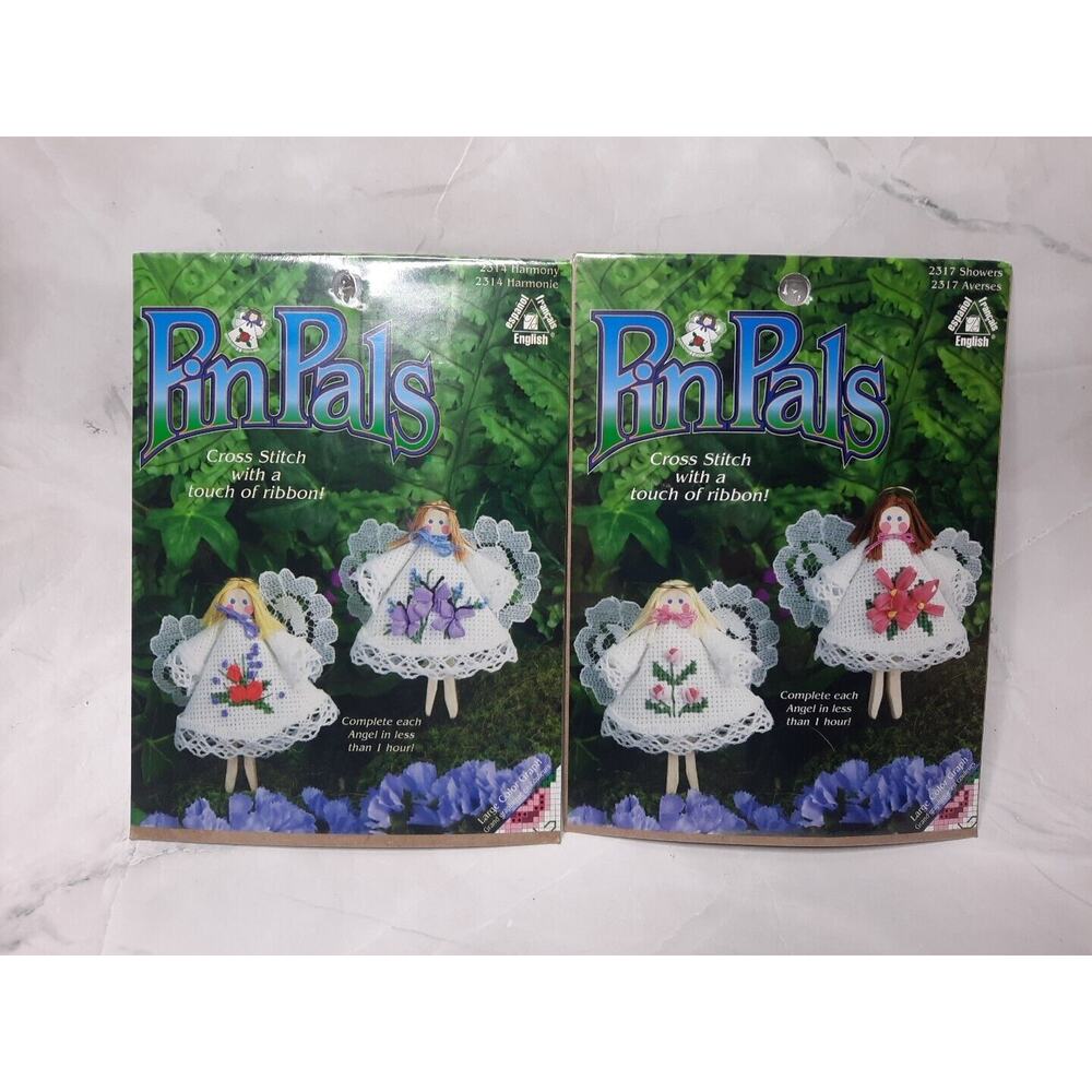 Pin Pals Cross Stitch Kit Angels Lot of 2 Harmony 2314 Showers 2317